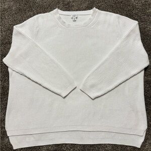 Crown & Ivy women’s white crewneck sweater 100% cotton size 3X